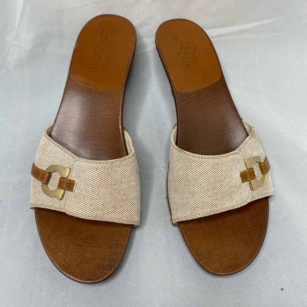 Salvatore Ferragamo wooden sandals